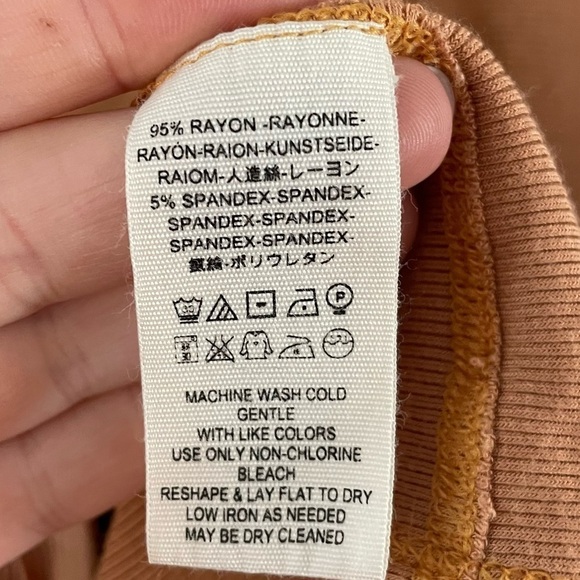 Free People Alameda Oversized Pullover Top, Caramel, Size M - Picture 10 of 10